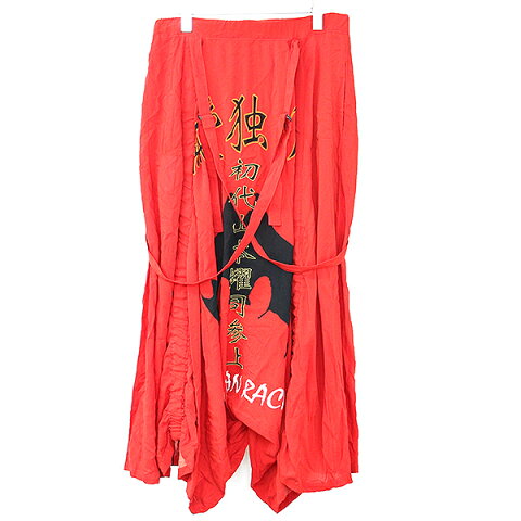 【中古】B Yohji Yamamoto ビー ヨウジヤマモト 19SS 純愛 Suspender Pants サスペンダーパンツ レッド 3 レディース