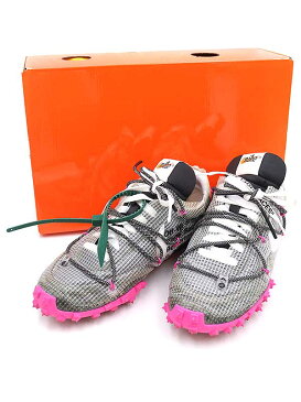 【中古】NIKE×OFF WHITE ナイキ×オフホワイト WAFFLE RACER スニーカー グレー 24cm レディース