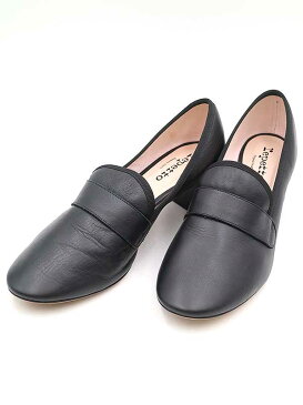 【中古】Repetto レペット レザーヒールローファーシューズ ブラック 38 レディース