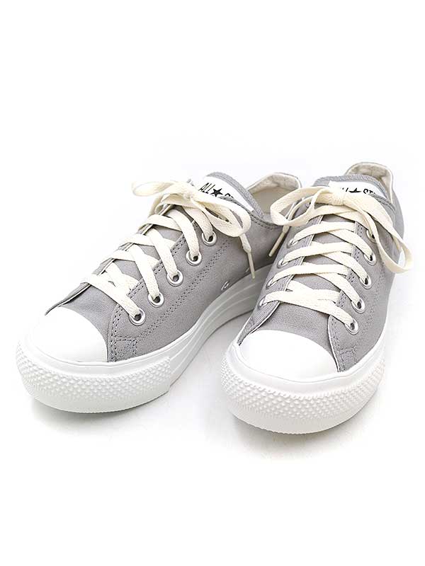 CONVERSE コンバース AS LIGHT PLTS COLORS OX オールスターライトスニーカー グレー サイズ:23cm レディース【中古】