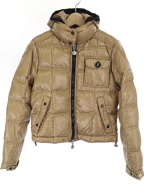 【中古】MONCLER モンクレール ショートダウンジャケット ゴールド 0 レディース