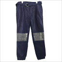 weyep ウィエップ 15SS ベルト付き膝レザー切替ナイロンパンツ ネイビー M【中古】