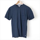 JAMES PERSE ジェームスパース 17SSムラダメージ加工コットンポケットTシャツ ネイビー 0【中古】