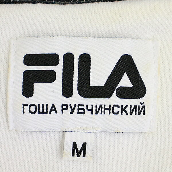 gosha rubchinskiy×FILA ゴーシャラブチンスキー×フィラ 17SS ロゴ刺繍スウェットトレーナー ホワイト サイズ:M メンズ【中古】