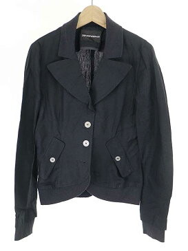 【中古】EMPORIO ARMANI エンポリオアルマーニ リネンリブ3Bセットアップ ネイビー 38 レディース