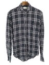 【中古】SAINT LAURENT PARIS サンローラン パリ 16SS コットンチェックシャツ ブラック 36 メンズ