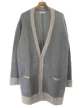 【中古】Yohji Yamamoto POUR HOMME ヨウジヤマモト プールオム 12AW ウールローゲージロングニットカーディガン チャコール 3 メンズ