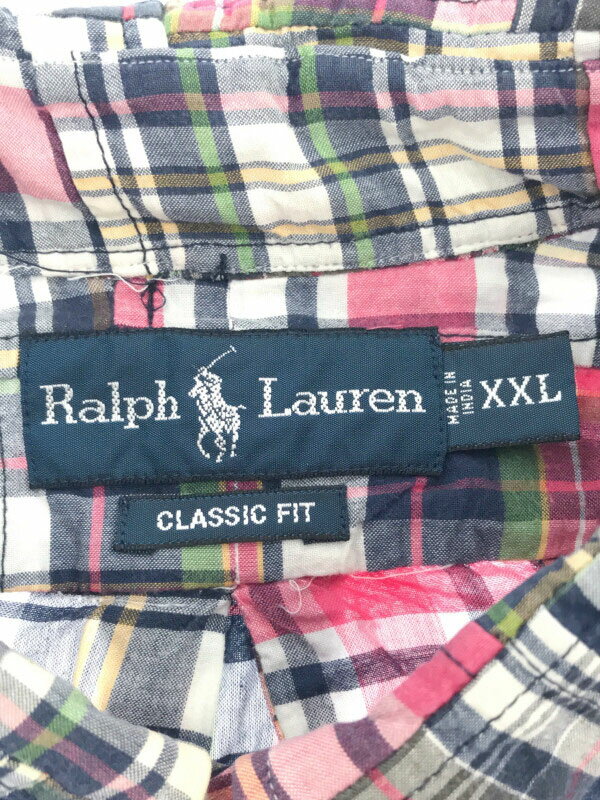 RALPH LAUREN ラルフローレンワンポイント刺繍パッチワークB.Dシャツ マルチカラー サイズ:XXL メンズ【中古】