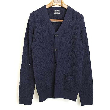 TODD SNYDER トッドスナイダー 14AW コレクションライン ケーブルニットカーディガン ネイビー サイズ:M メンズ【中古】