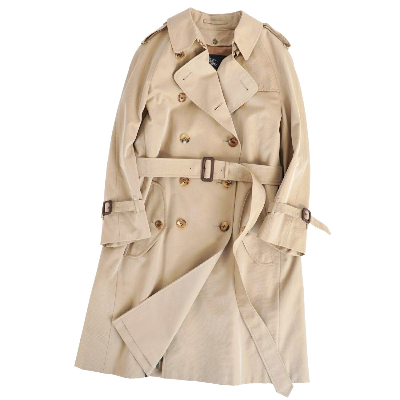 【極美品】バーバリー ロンドン BURBERRY LONDON コート ライナー付き トレンチコート コットン100% アウター レディース 44(XL相当) ベージュ【中古】