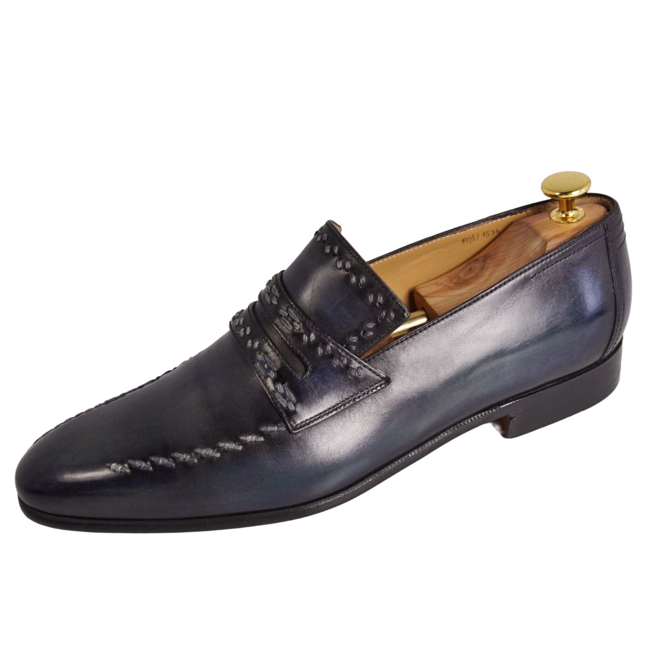 Rakuten - 【美品】ベルルッティ Berluti ローファー アンディ ガレ フィルダリアーヌ ビジネスシューズ 革靴 メンズ 8.5(28cm相当) ネイビー【中古】
