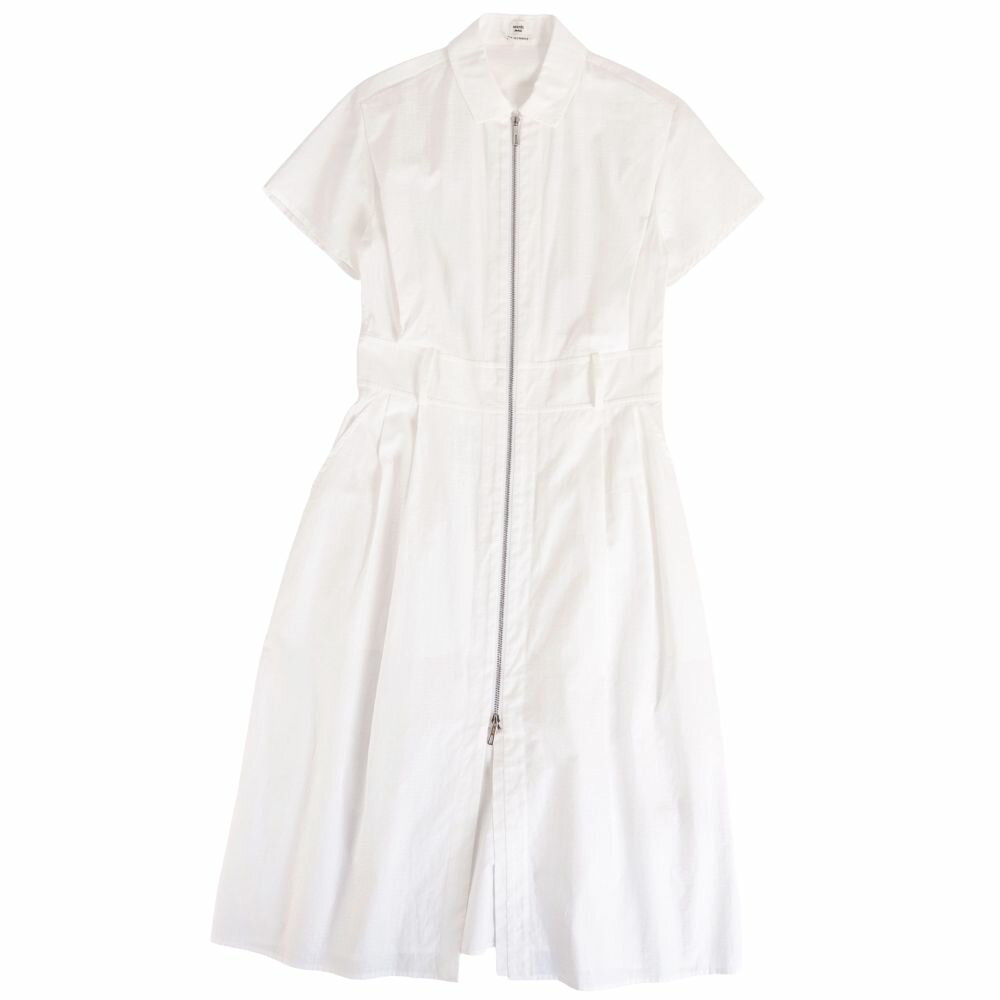 Rakuten - 【美品】エルメス HERMES ワンピース 24SS シャツワンピース モザイク コットン トップス レディース フランス製 38(M相当) ホワイト【中古】