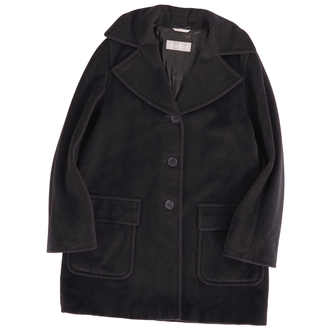 も*s様 ✨激安✨ Max Mara ブラック ロングコート レディース L S MAXMARA（エスマックスマーラ） エス マックスマーラ コート EPOPEA