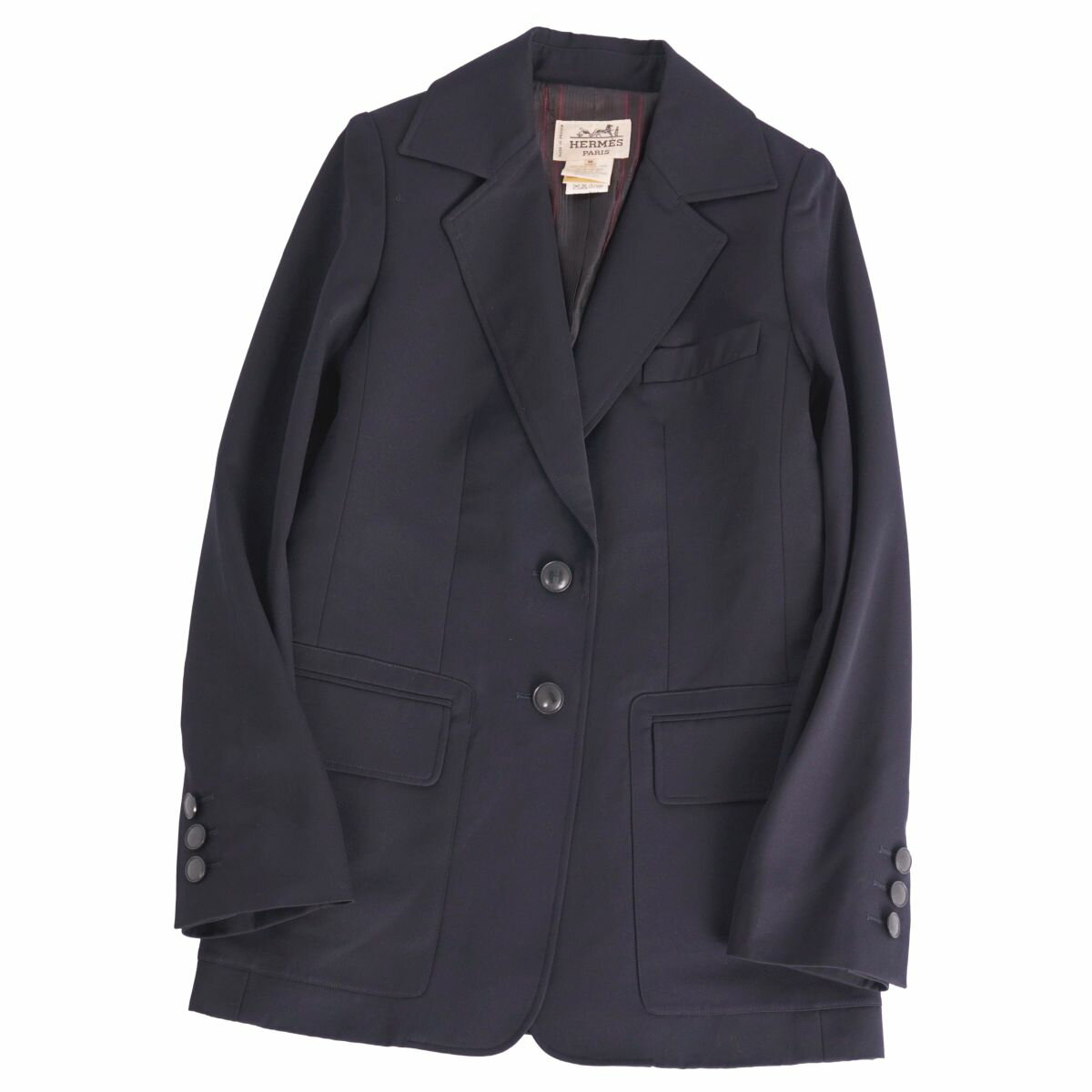 HERMES ブラック クロップドジャケット36 HERMES ブラック クロップドジャケット36 ジャケット - ブラック