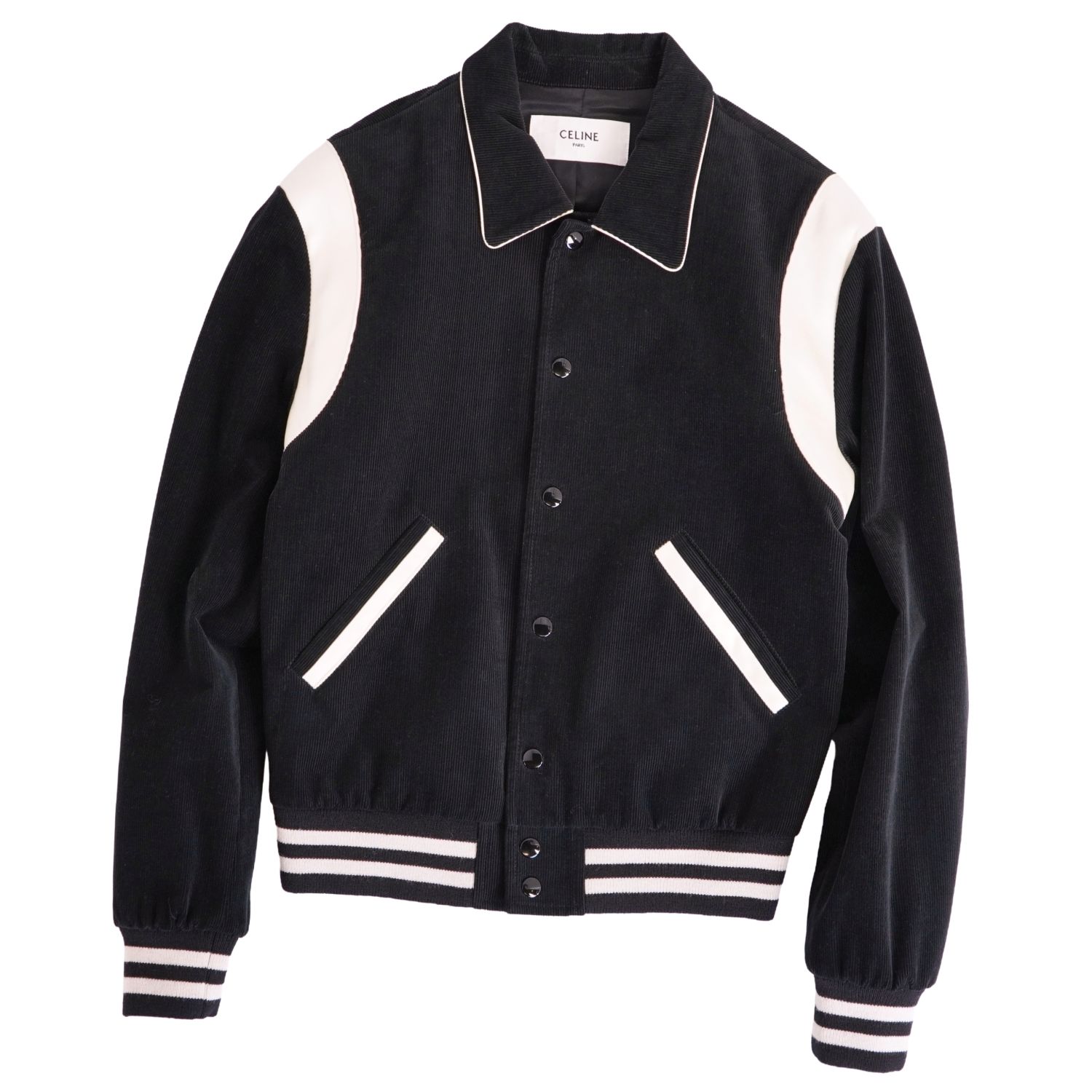 Rakuten - 【極美品】セリーヌ CELINE TEDDY JACKET ジャケット テディジャケット ブルゾン スタジャン コーデュロイ アウター メンズ 44(XS相当) ブラック【中古】