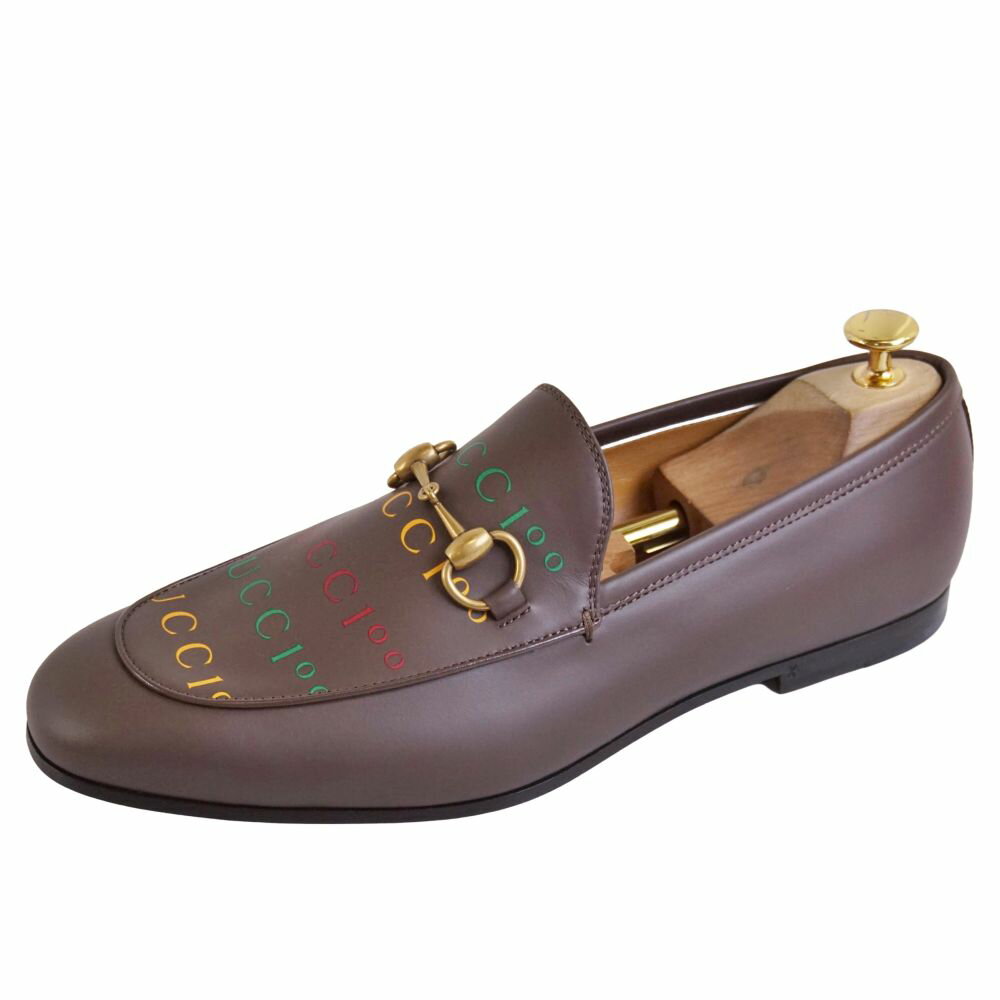 Rakuten - 【新古品】グッチ GUCCI ローファー モカシン 100周年記念モデル ホースビット ロゴ レザー シューズ メンズ イタリア製 7.5(26.5cm相当) ブラウン【中古】