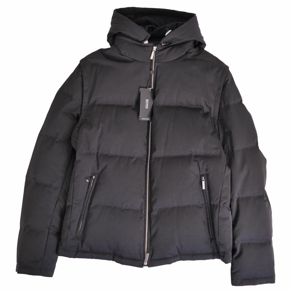Rakuten - 【新古品】ヒューゴボス HUGO BOSS ジャケット 2way ダウンジャケット ダウンベスト ジップアップ アウター メンズ 56(XXL相当) ブラック【中古】