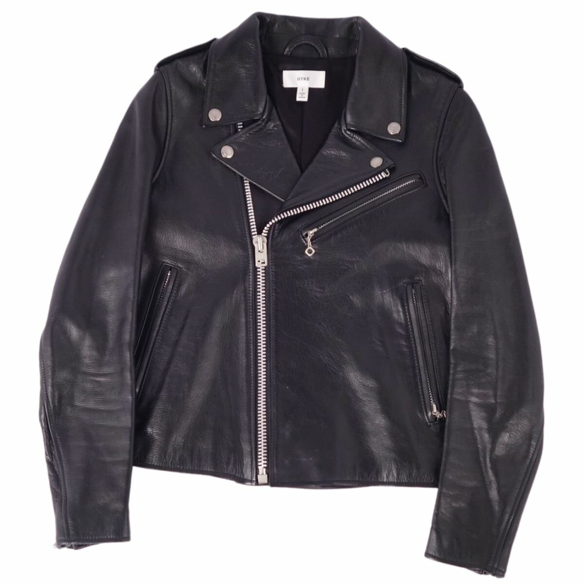 HYKE ハイク ライダース 黒xベージュ 1(S位) 0351825F0019 HYKE ハイク ライダース 1(S位) 黒xベージュ 【古着】【中古】