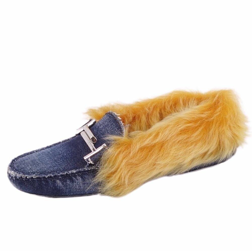 TOD'S デニムファー モカシン ドライビングシューズ ダブルT 新品未使用 TOD'S デニムファー モカシン ドライビングシューズ ダブルT 新品未