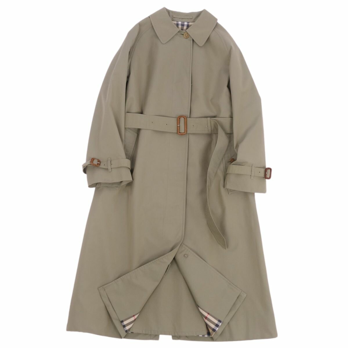 Vintage バーバリー Burberrys コート 一枚袖 ステンカラーコート バルマカーンコート ベルト付き アウター レディース 11AB3(M相当) カーキベージュ【中古】