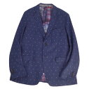 【美品】エトロ ETRO ジャケット テーラード 総柄 コットン アウター メンズ イタリア製 52(L相当) ネイビー【中古】