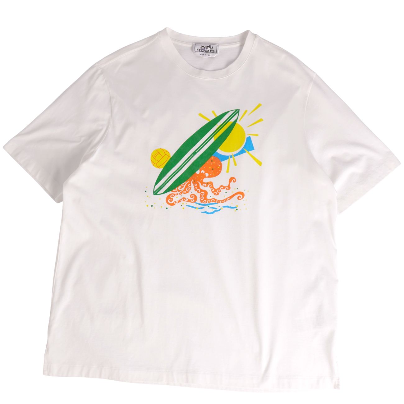 樂天商城 - 【美品】エルメス HERMES Tシャツ 23SS カットソー ショートスリーブ 半袖 コットン トップス メンズ イタリア製 L ホワイト【中古】