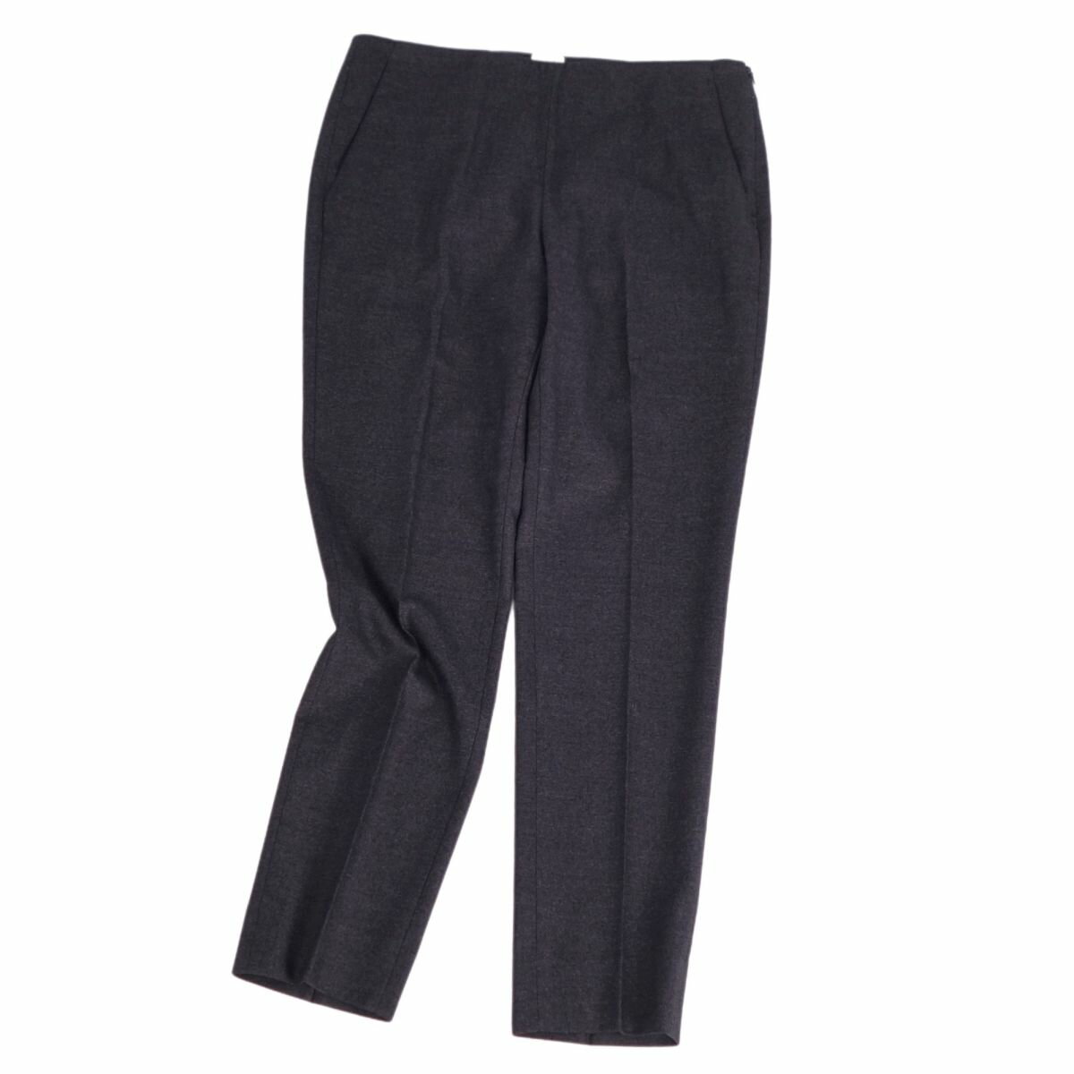 【美品】エルメス HERMES パンツ ロングパンツ ウール カシミヤ ボトムス レディース フランス製 36(S相当) グレー【中古】