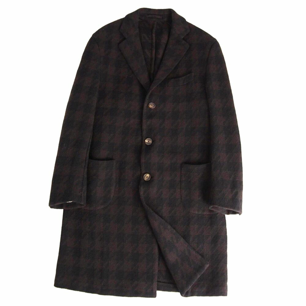 樂天商城 - 【美品】ラルディーニ LARDINI コート チェスターコート 千鳥格子 ウール アウター メンズ イタリア製 52(XL相当) ブラウン【中古】