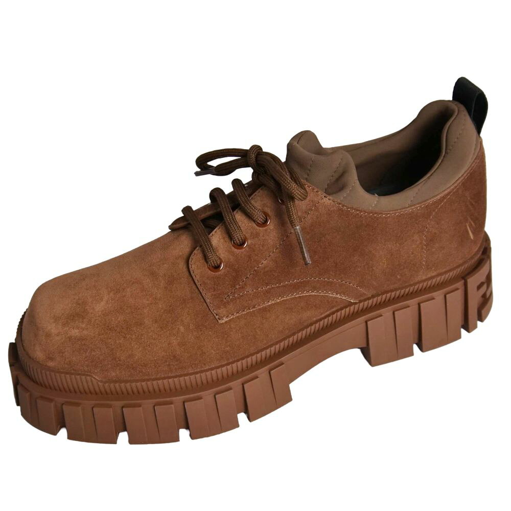 Rakuten - 【新古品】フェンディ FENDI スニーカー レザーシューズ ダービーシューズ スウェードレザー 革靴 メンズ イタリア製 10(29cm相当) ブラウン【中古】