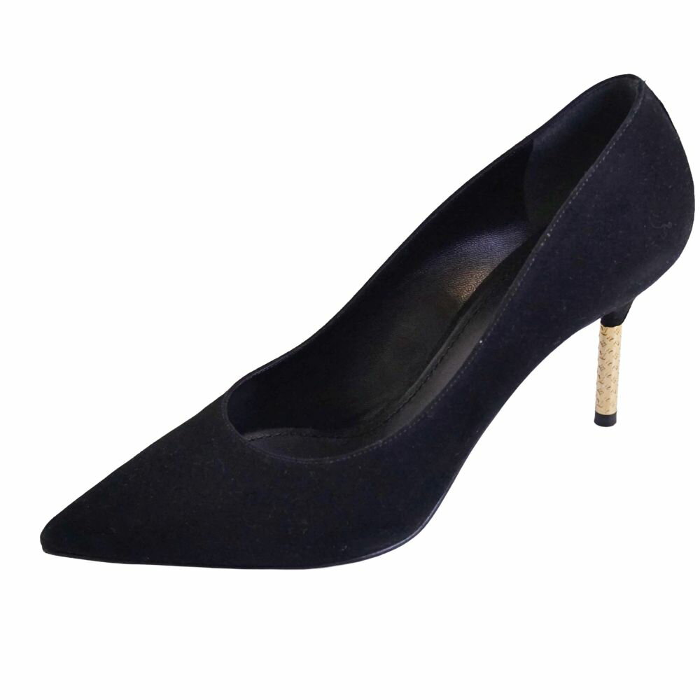 Rakuten - 【美品】ルイヴィトン LOUIS VUITTON パンプス アルティメートライン スエードレザー モノグラム ヒール シューズ 靴 レディース イタリア製 37(24cm相当) ブラック【中古】