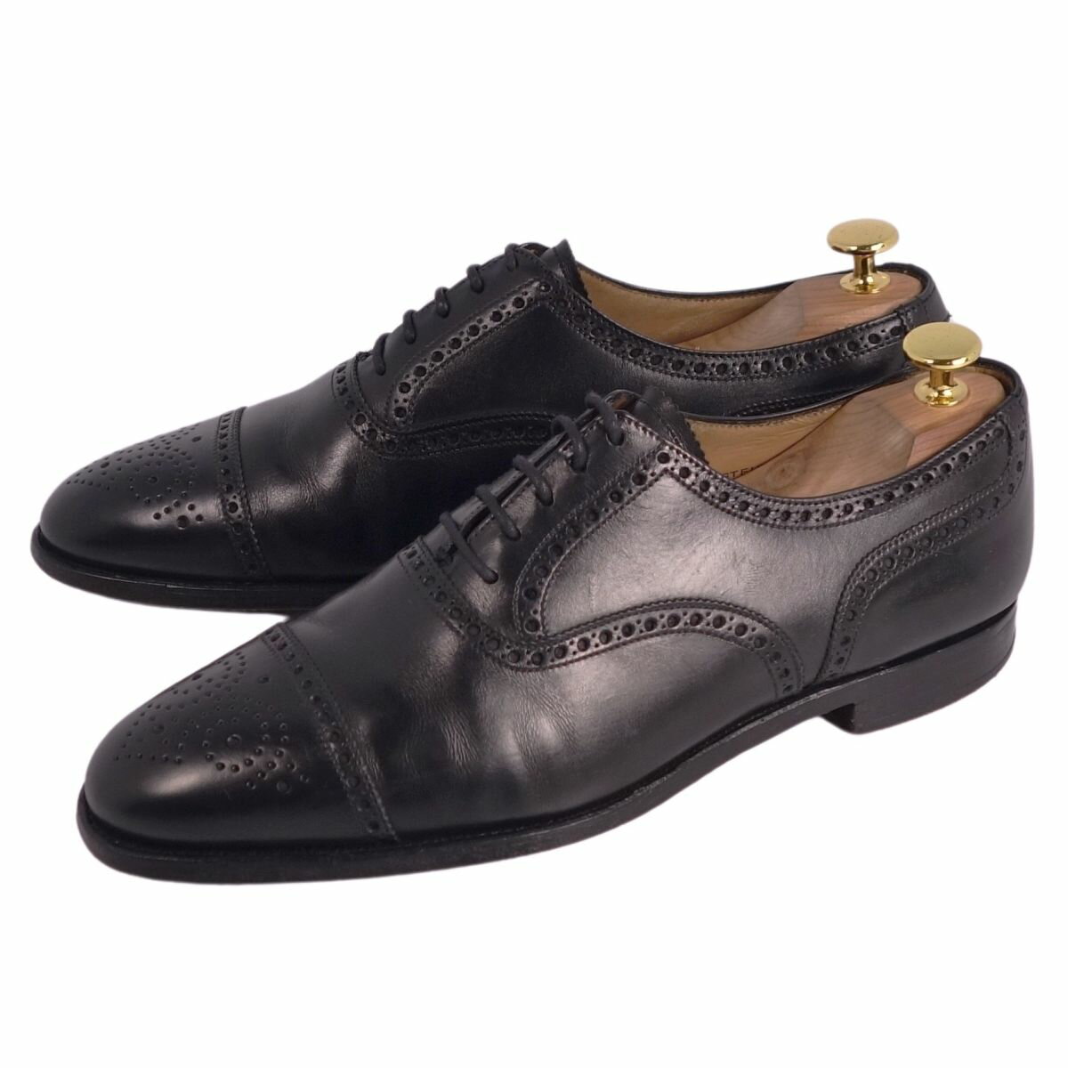 クロケット&ジョーンズ Crockett&Jones レザーシューズ WESTFILD ウェストフィールド ビジネスシューズ オックスフォード 革靴 メンズ 7E(25.5cm相当) ブラック【中古】