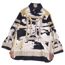 【美品】Vintage エルメス HERMES シャツ ブラウス ロングスリーブ 長袖 総柄 シルク トップス レディース フランス製 38(M相当) マルチカラー【中古】(4)