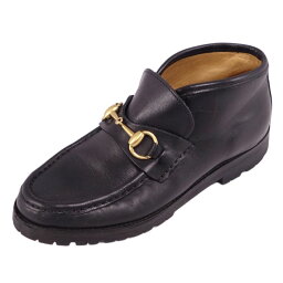Vintage グッチ GUCCI ブーツ チャッカブーツ ホースビット カーフレザー シューズ 靴 レディース イタリア製 5B(22cm相当) ブラック【中古】