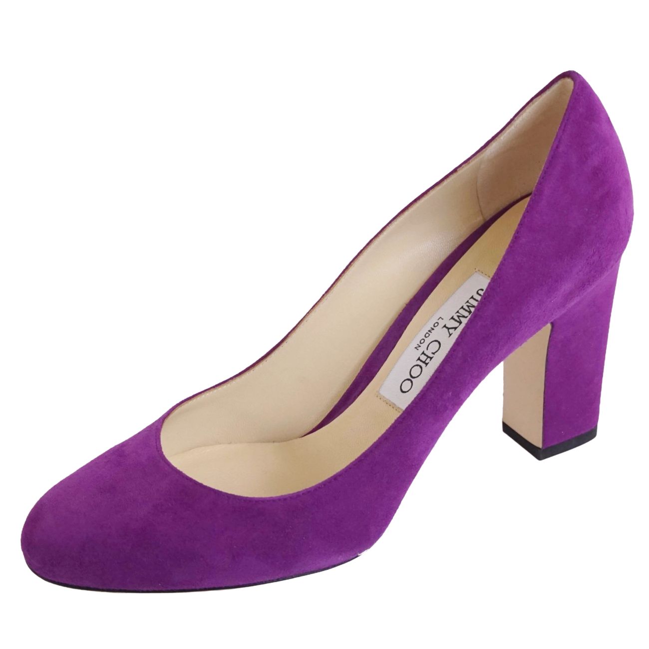 【新古品】ジミーチュウ JIMMY CHOO パンプス スウェードレザー ヒール シューズ 靴 レディース イタリア製 37.5(24.5cm相当) パープル【中古】