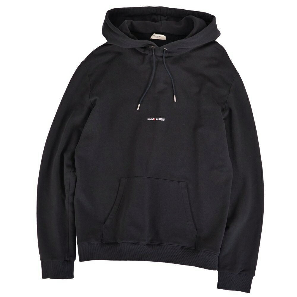 樂天商城 - 【美品】サンローラン パリ SAINT LAURENT PARIS パーカー フーディー スウェット ロゴ コットン トップス メンズ フランス製 XL ブラック【中古】