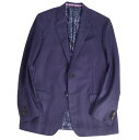 【極美品】エトロ ETRO ジャケット テーラード 裏地ペイズリー ウール シルク アウター メンズ イタリア製 52(L相当) ネイビー【中古】