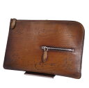 【美品】ベルルッティ BERLUTI バッグ ニノ TGM クラッチバッグ セカンドバッグ カリグラフィ スクリット カバン 鞄 メンズ イタリア製 ブラウン【...