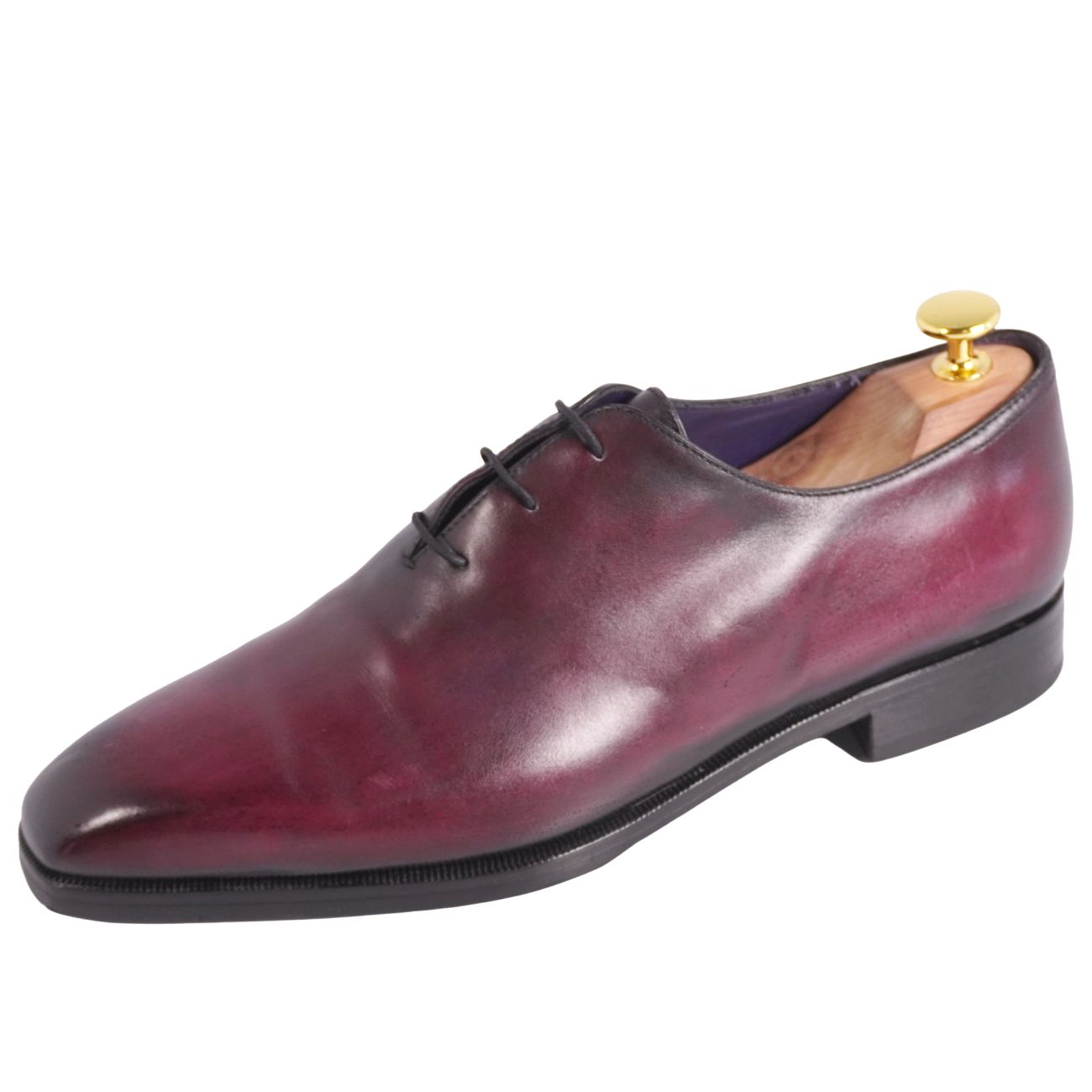 【美品】ベルルッティ Berluti レザーシューズ アレッサンドロ デムジュール ビジネスシューズ 革靴 メンズ イタリア製 7.5(27cm相当) ボルドー【中古】