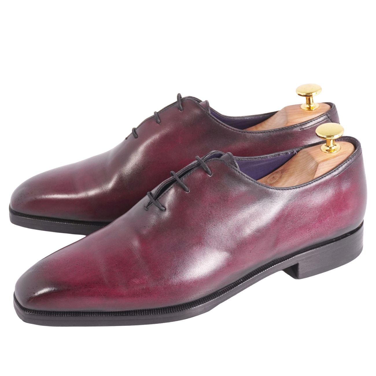 【美品】ベルルッティ Berluti レザーシューズ アレッサンドロ デムジュール ビジネスシューズ 革靴 メンズ イタリア製 7.5(27cm相当) ボルドー【中古】