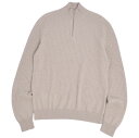 【極美品】エルメス HERMES ニット セーター ハーフジップ Hロゴ 総柄 カシミヤ トップス メンズ イタリア製 L ベージュ【中古】