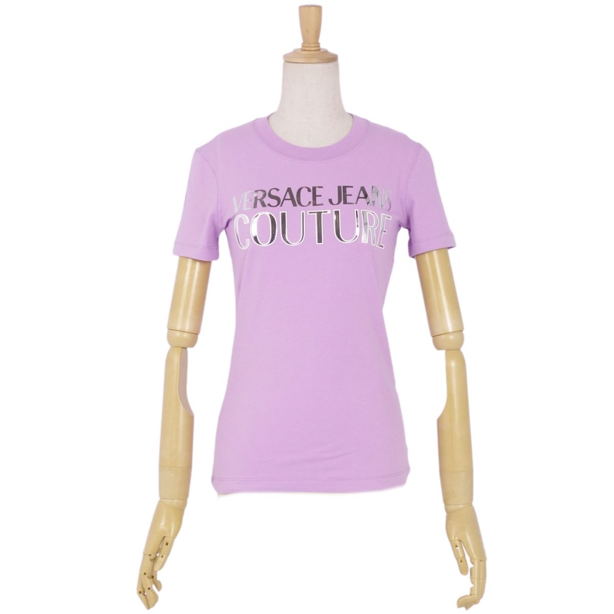 Rakuten - 【新古品】ヴェルサーチ VERSACE JEANS COUTURE Tシャツ カットソー 半袖 ショートスリーブ ロゴ トップス レディース XS パープル【中古】
