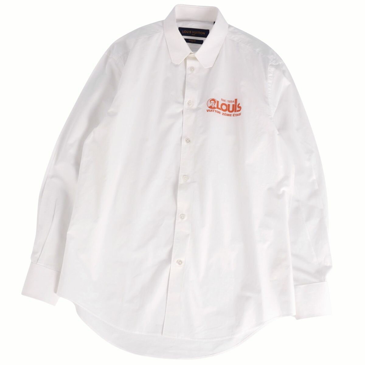 Rakuten - 【美品】ルイヴィトン LOUIS VUITTON シャツ 19AW DNA ロングスリーブ 長袖 コットン トップス メンズ フランス製 M ホワイト【中古】