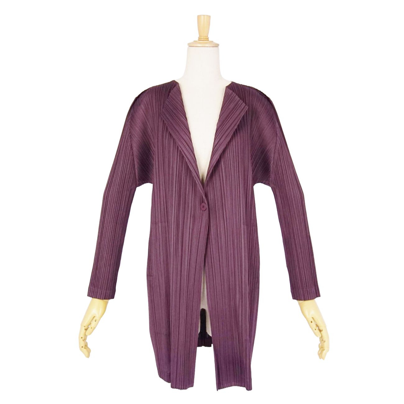 Rakuten - 【極美品】プリーツプリーズ イッセイミヤケ PLEATS PLEASE カーディガン プリーツ ロングスリーブ 長袖 トップス レディース 2 パープル【中古】