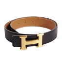Vintage エルメス HERMES 96年 ベルト レザーベルト リバーシブル Hロゴ コンスタンス レディース フランス製 70 ブラック/ブラウン【中古】