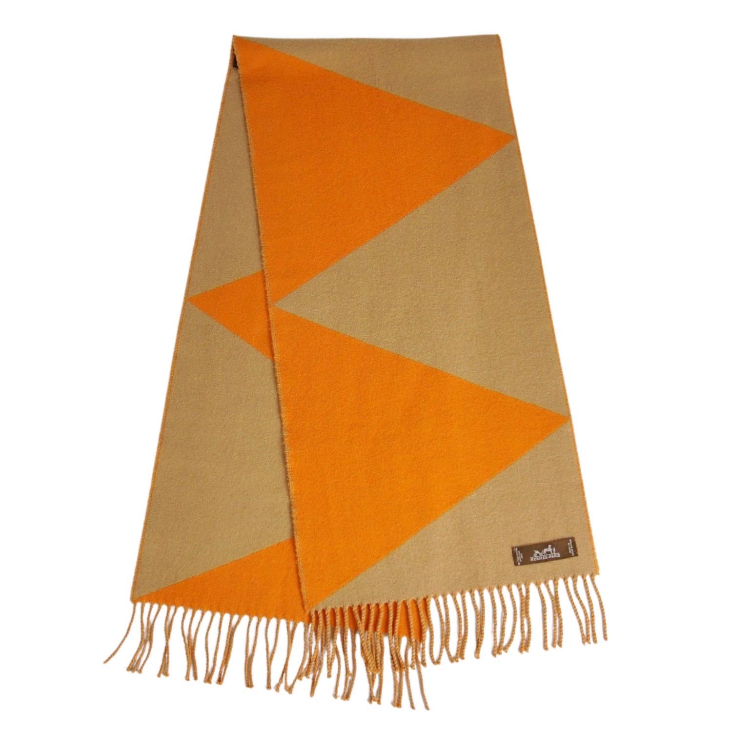 HERMESエルメス ダブルフェイスカシミアフリンジマフラー ブラウン×オレンジ 楽天市場】エルメス hermes マフラー オレンジ カシミヤ100％の通販
