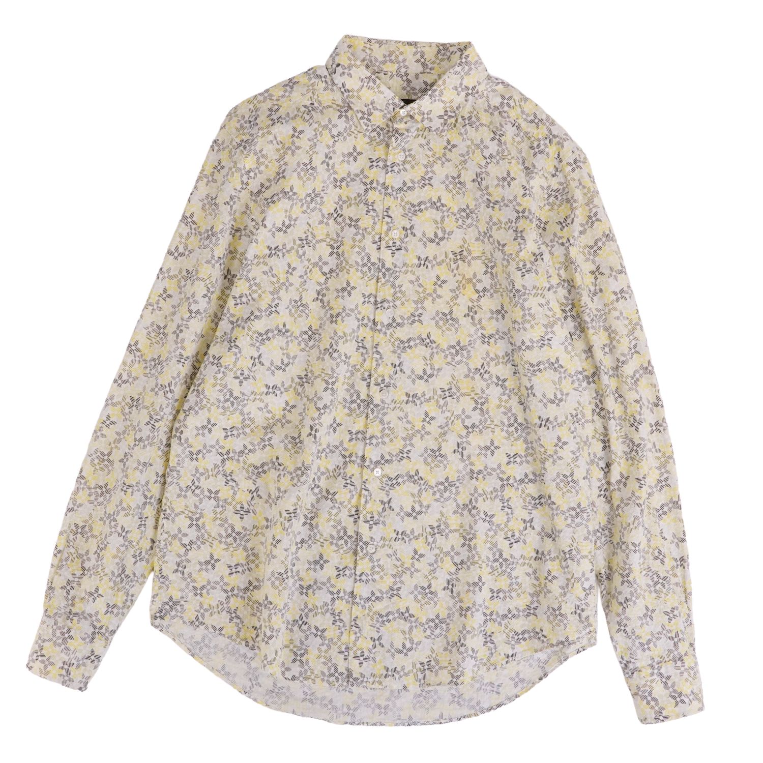 樂天商城 - 【美品】ルイヴィトン LOUIS VUITTON シャツ ロングスリーブ 長袖 モノグラムフラワー 花柄 コットン シアサッカー トップス メンズ XL マルチカラー【中古】