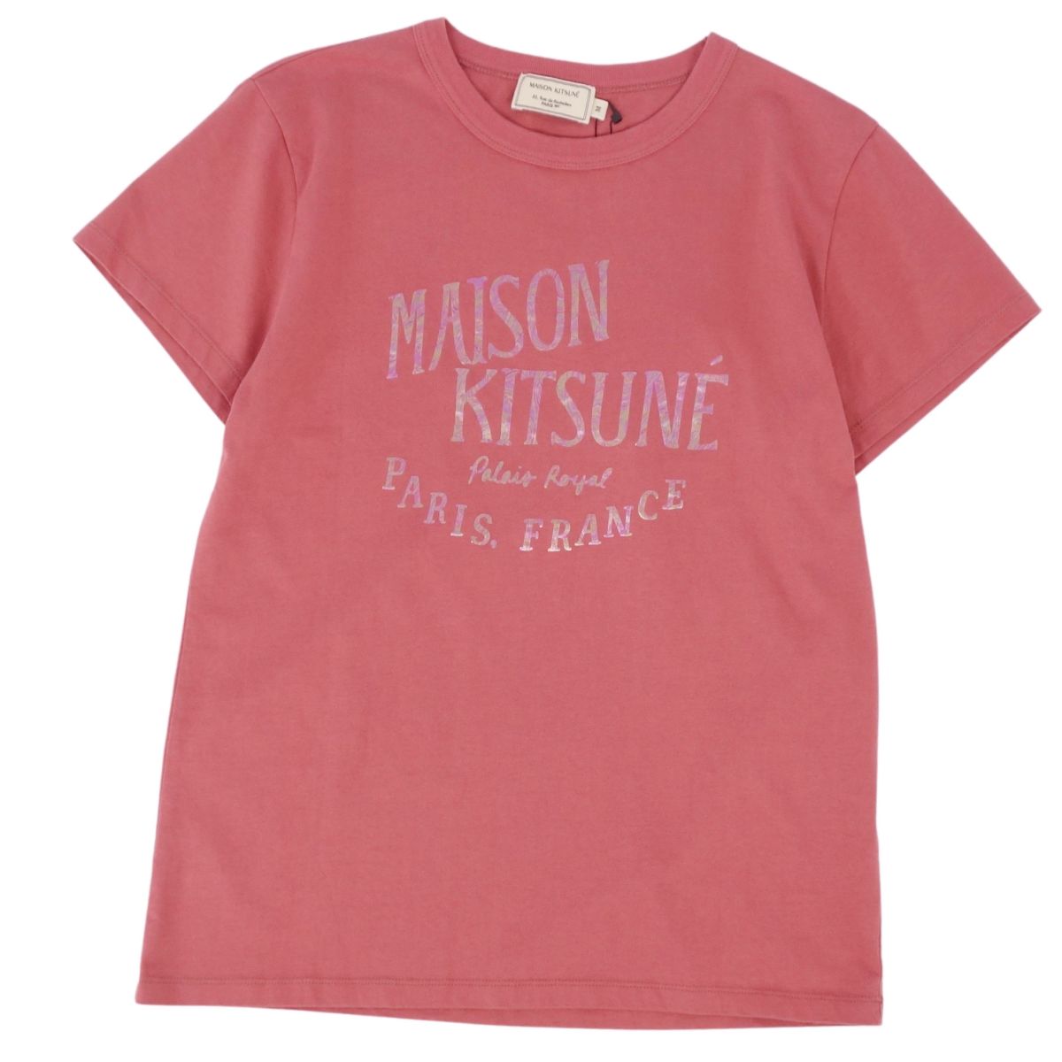 Rakuten - 【新古品】メゾンキツネ MAISON KITSUNE Tシャツ カットソー ショートスリーブ 半袖 ロゴ コットン トップス レディース M ピンク【中古】