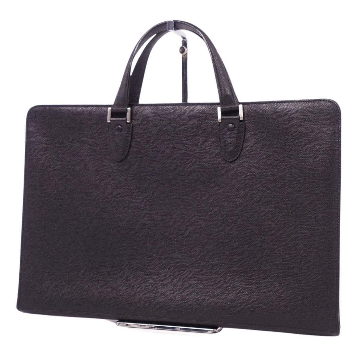 【美品】ヴァレクストラ Valextra バッグ ブリーフケース ビジネスバッグ 書類カバン レザー カバン メンズ ブラック【中古】