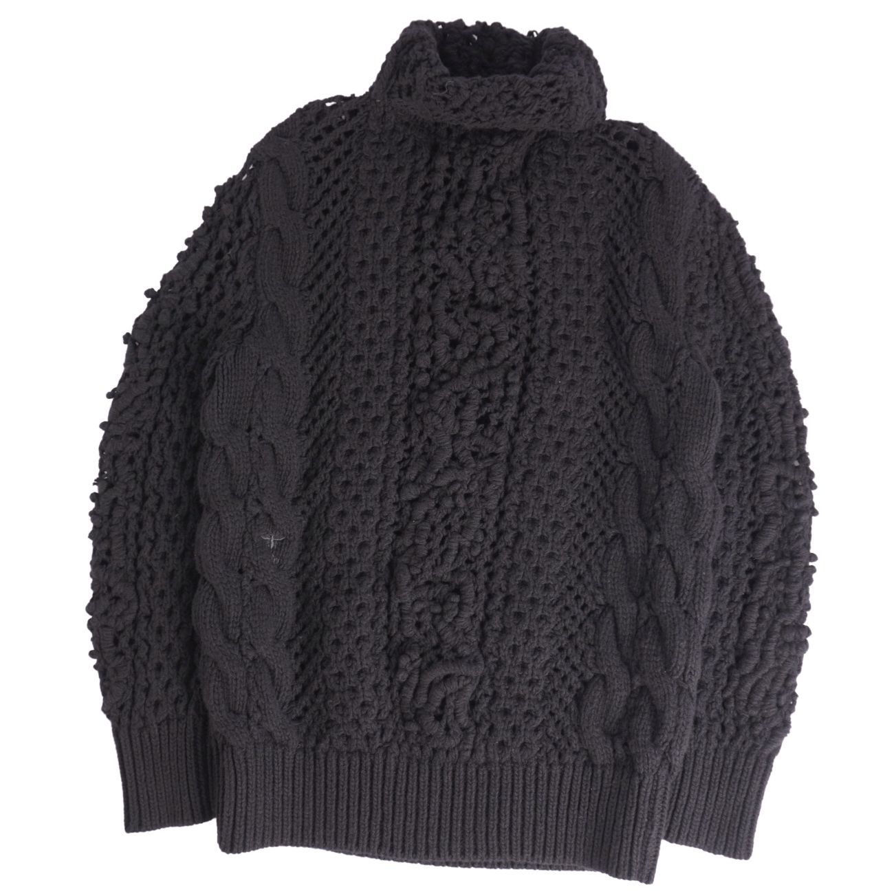 極美品 クリスチャンディオール Christian Dior ニット セーター タートルネック ウール トップス レディース I40 白 黒 Christian Dior - 極美品 クリスチャンディオール Christian Dior