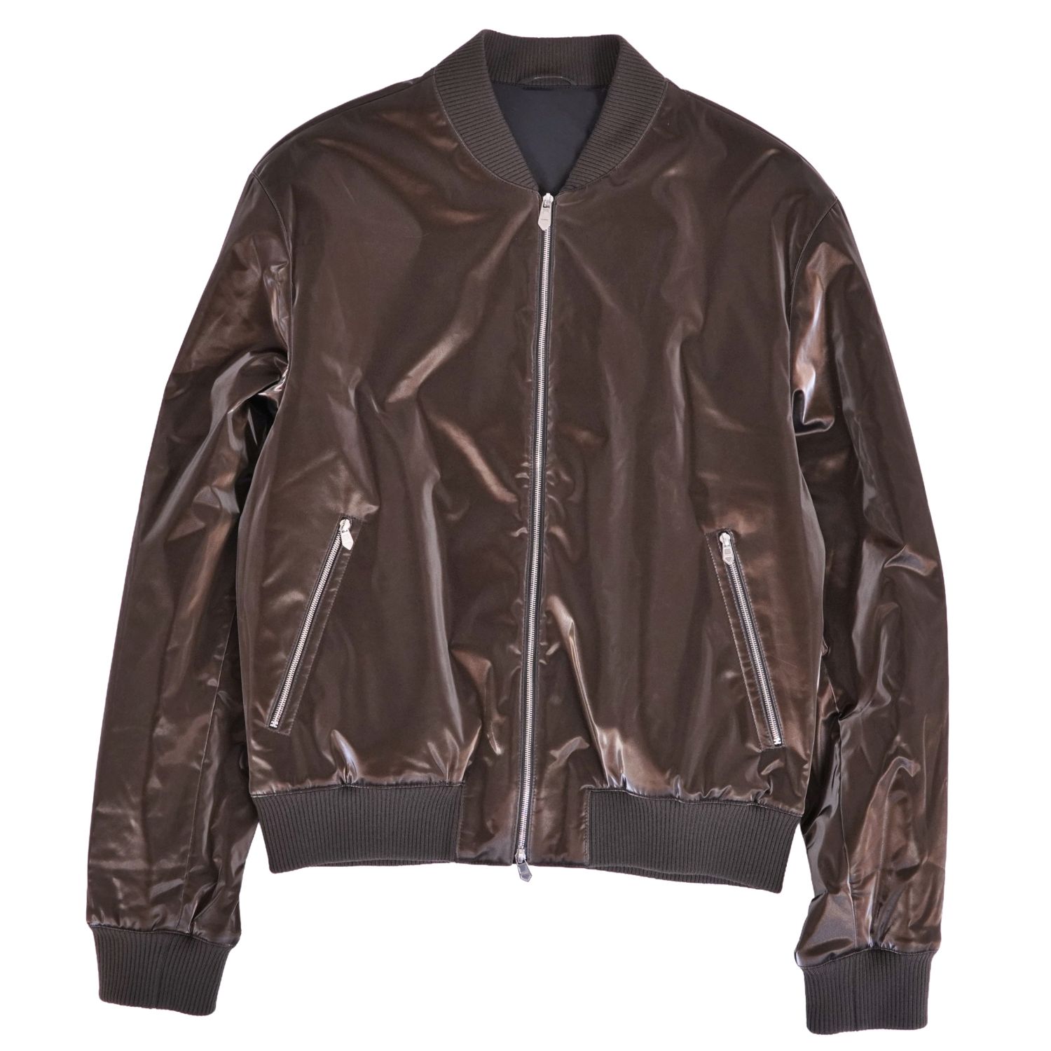 Rakuten - 【美品】エルメス HERMES 20AW ランウェイ着 ジャケット ブルゾン ジップアップ 中綿入り コーティング 無地 アウター メンズ 50(M相当) ブラウン【中古】